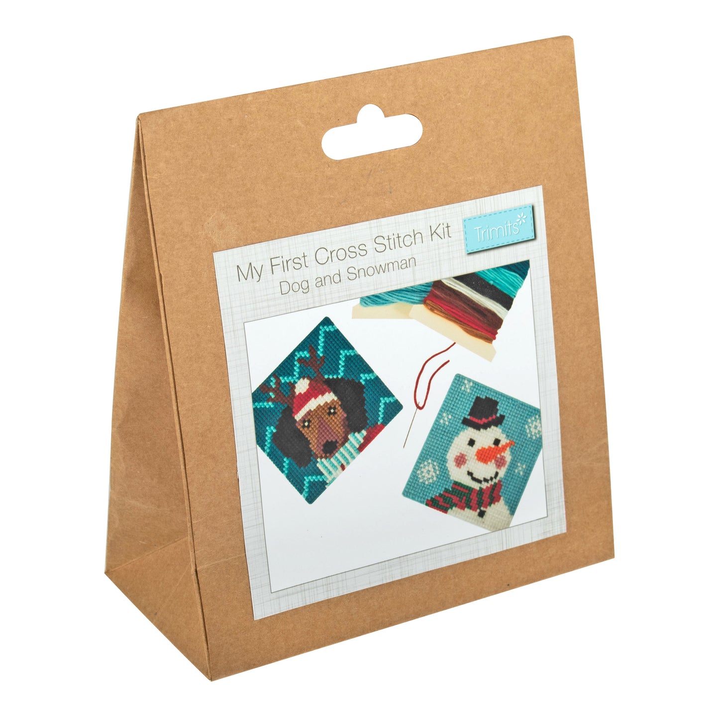 Cross Stitch Kit: My First: Christmas Dog and Snowman