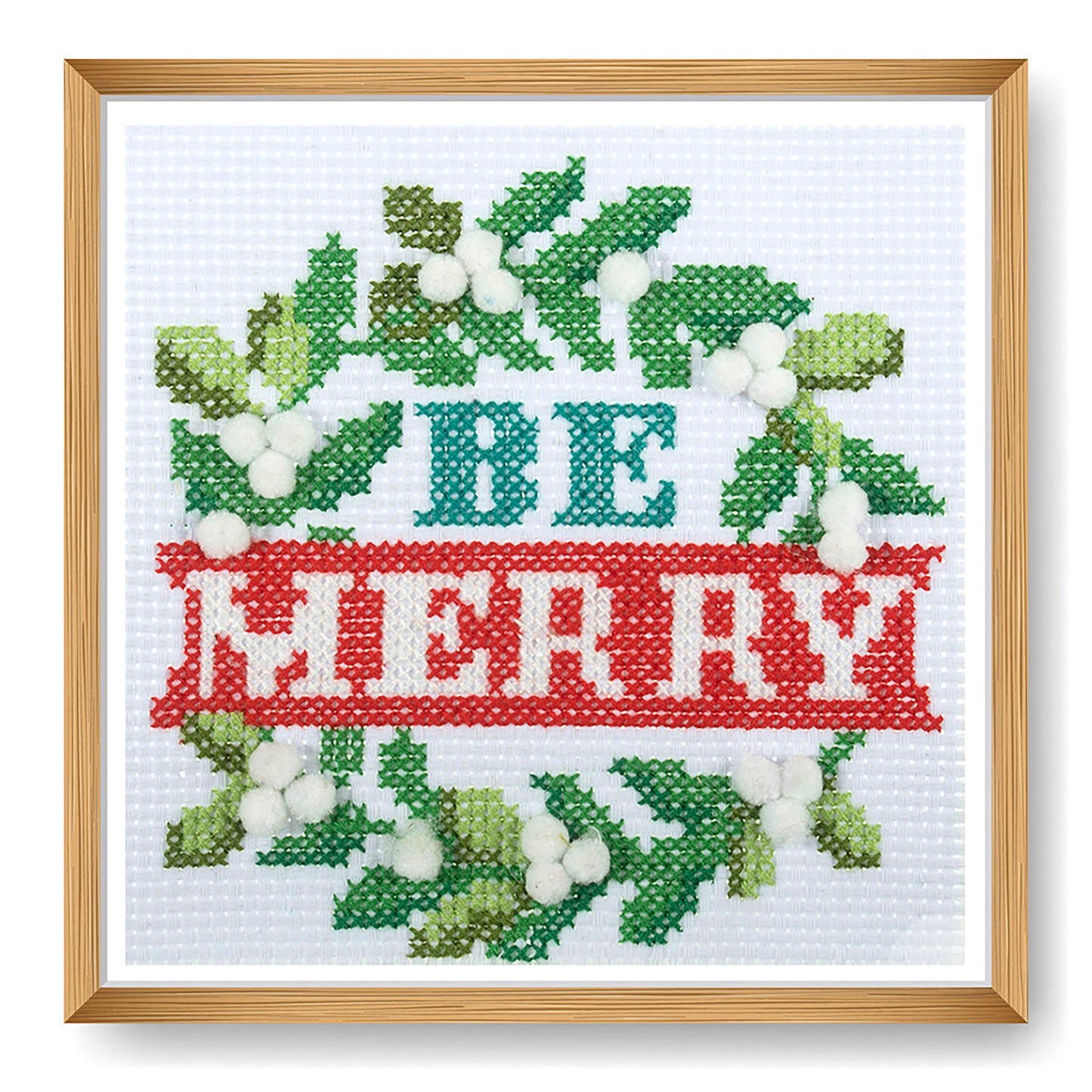 Trimits Cross Stitch Kit: Christmas Be Merry Wreath