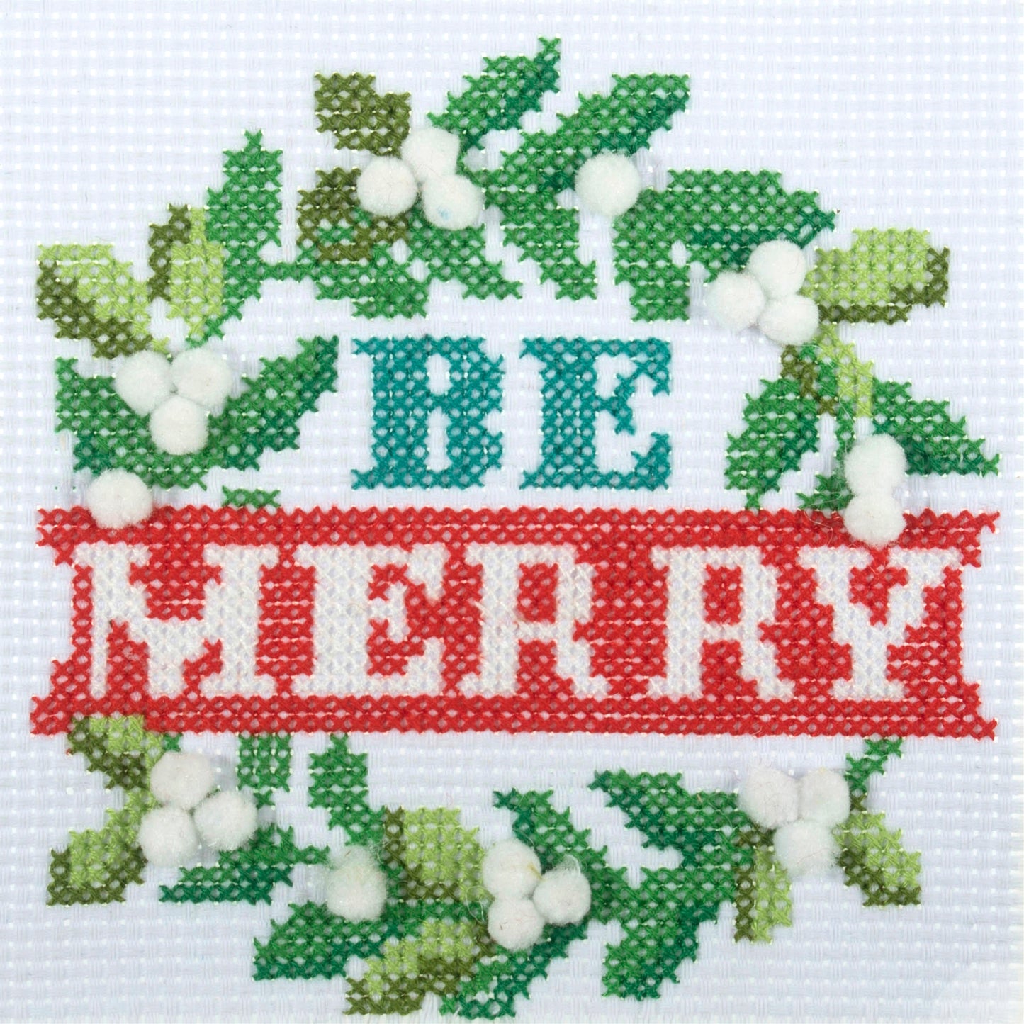 Trimits Cross Stitch Kit: Christmas Be Merry Wreath