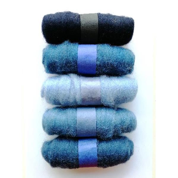 Habico Felting Fibre Wool: Blues