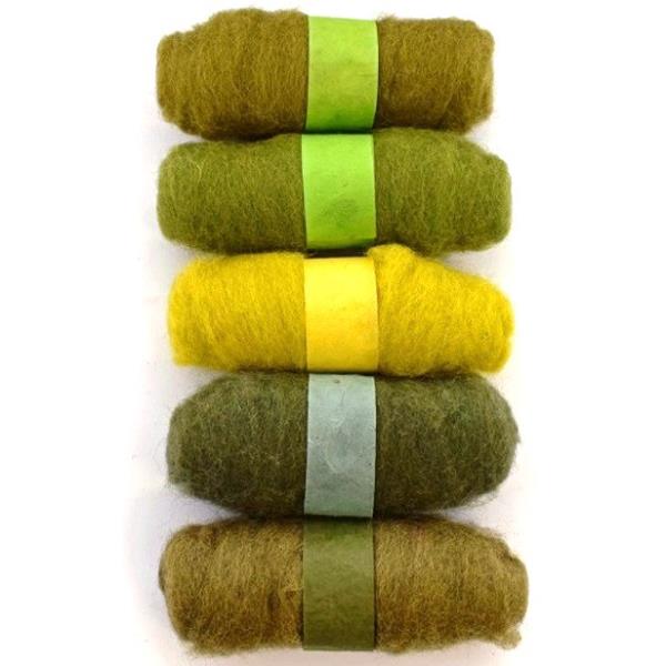 Habico Felting Fibre Wool: Greens 1