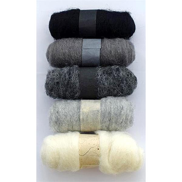 Habico Felting Fibre Wool: Greys