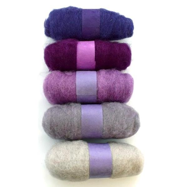 Habico Felting Fibre Wool: Purples