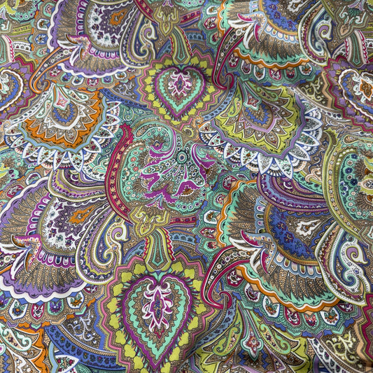 Pastel Paisley Print 100% Ananda Viscose (140cm wide)