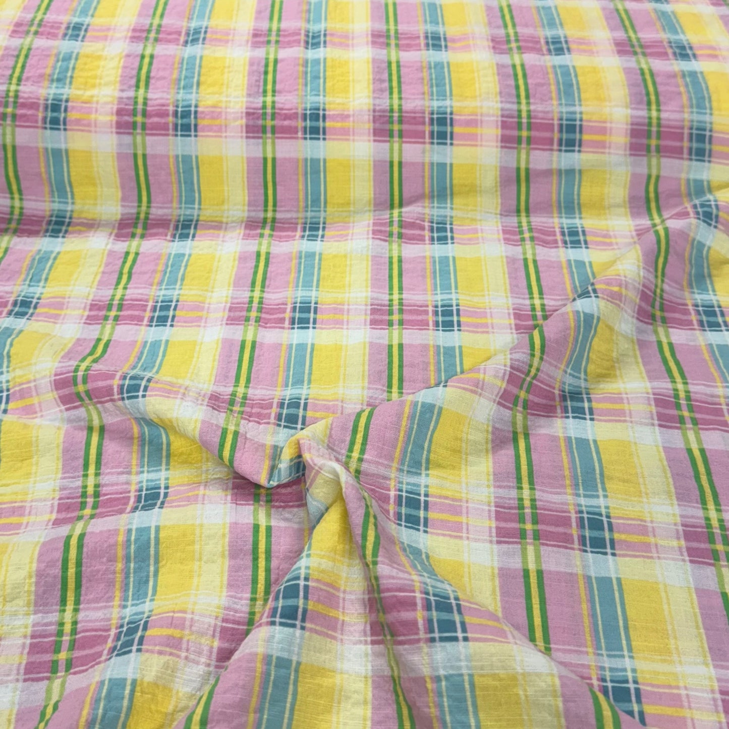 Summer Check Cotton Seersucker