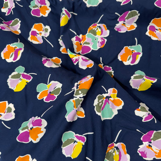 Floral Navy Viscose