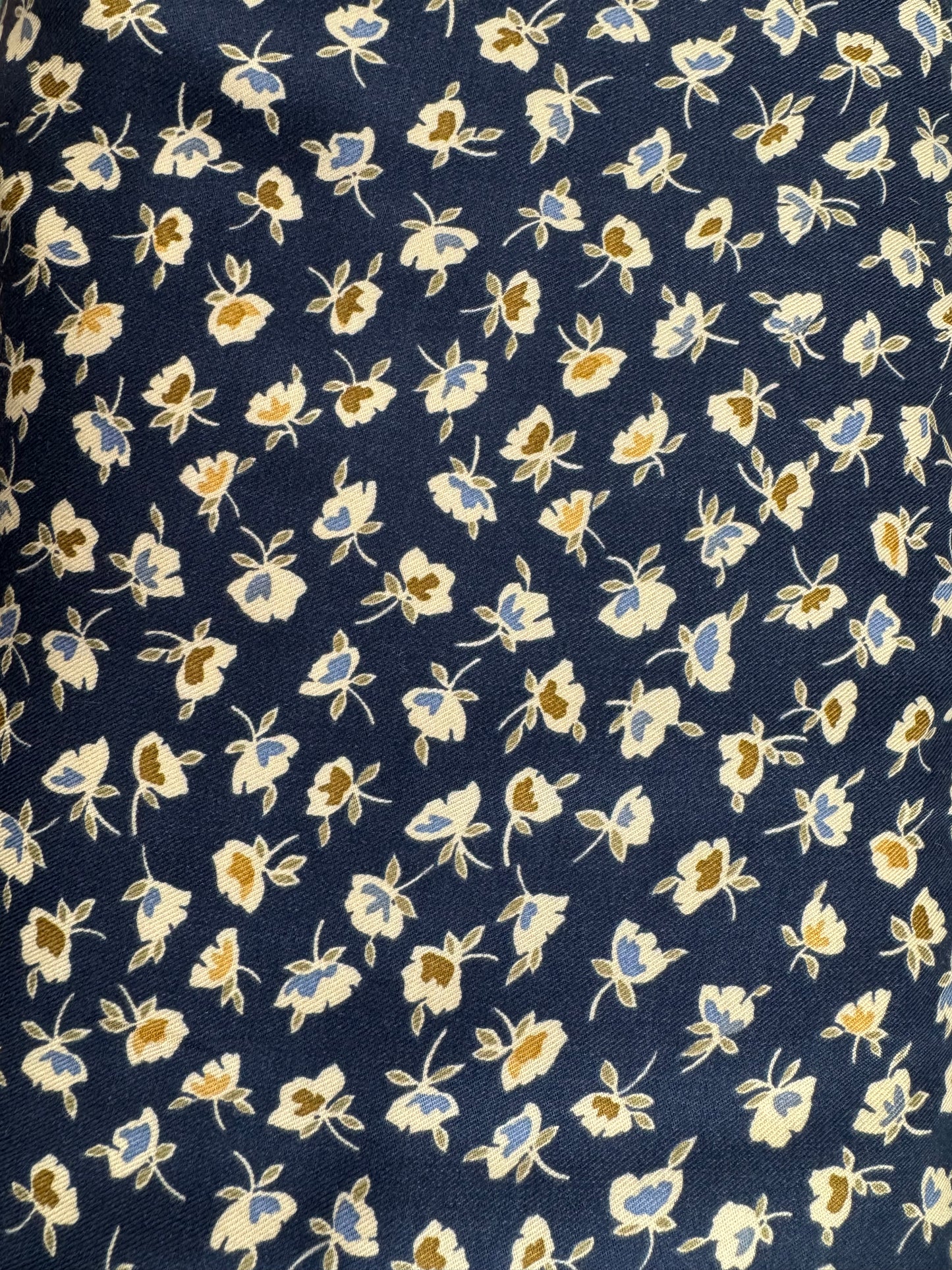 Blue/Gold Floral Ananda Viscose Twill