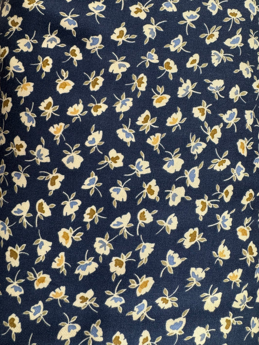Blue/Gold Floral Ananda Viscose Twill