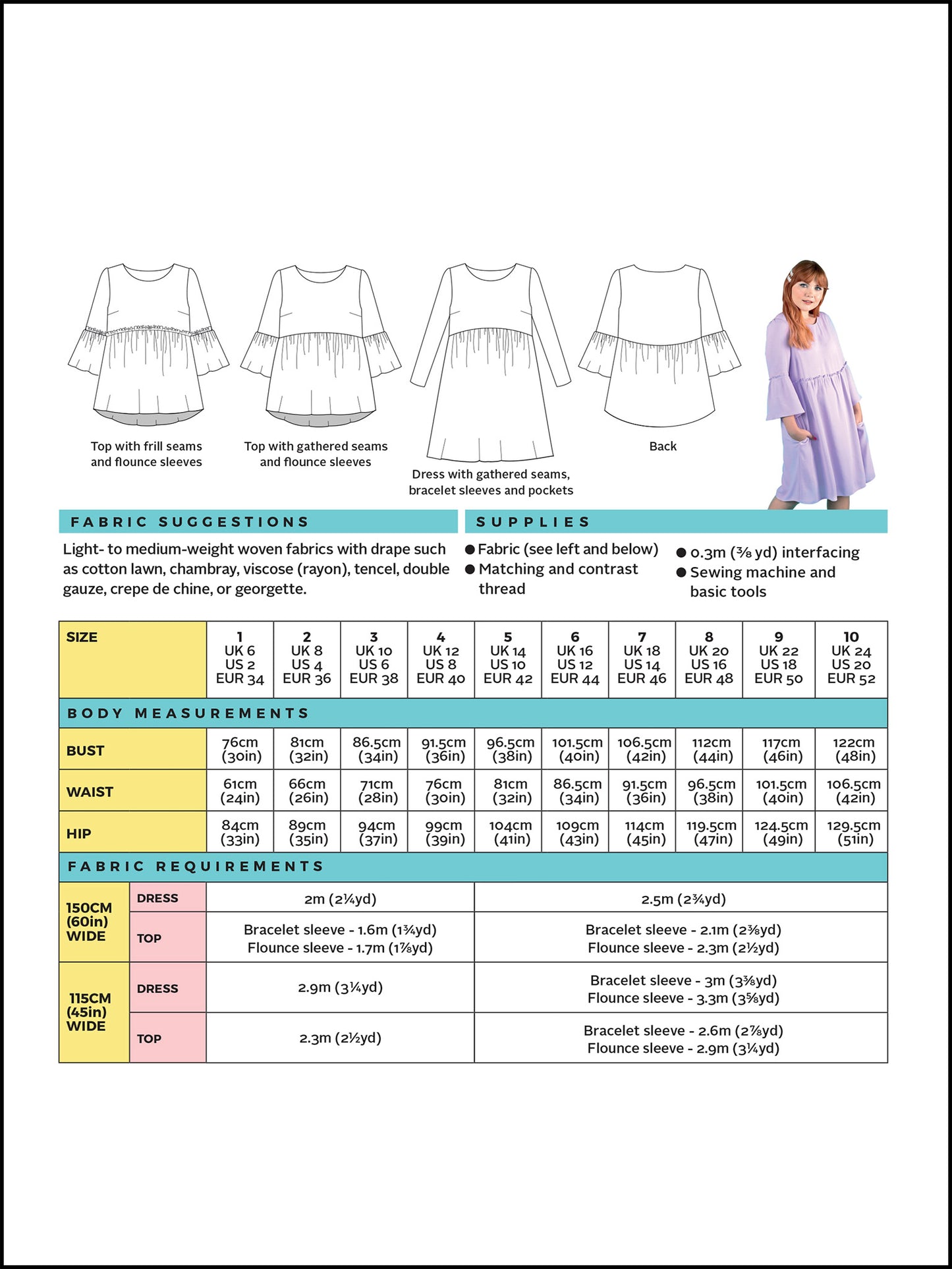 Indigo Top and Dress by Tilly and the Buttons (1027) (paper sewing pattern)
