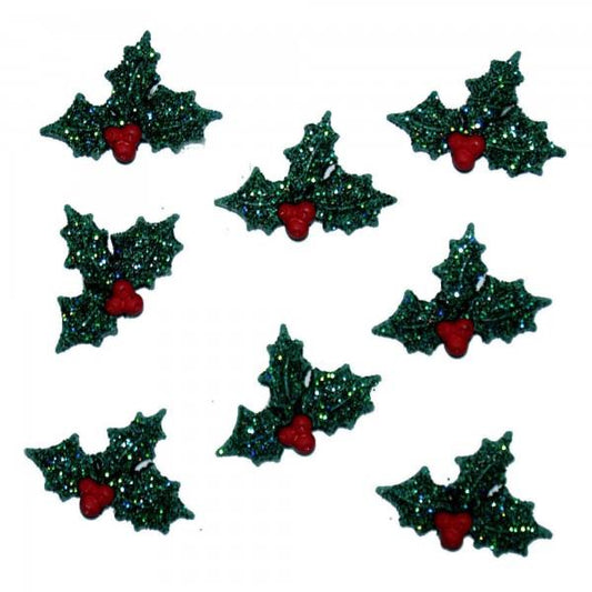 Dress It Up Buttons: Glitter Holly