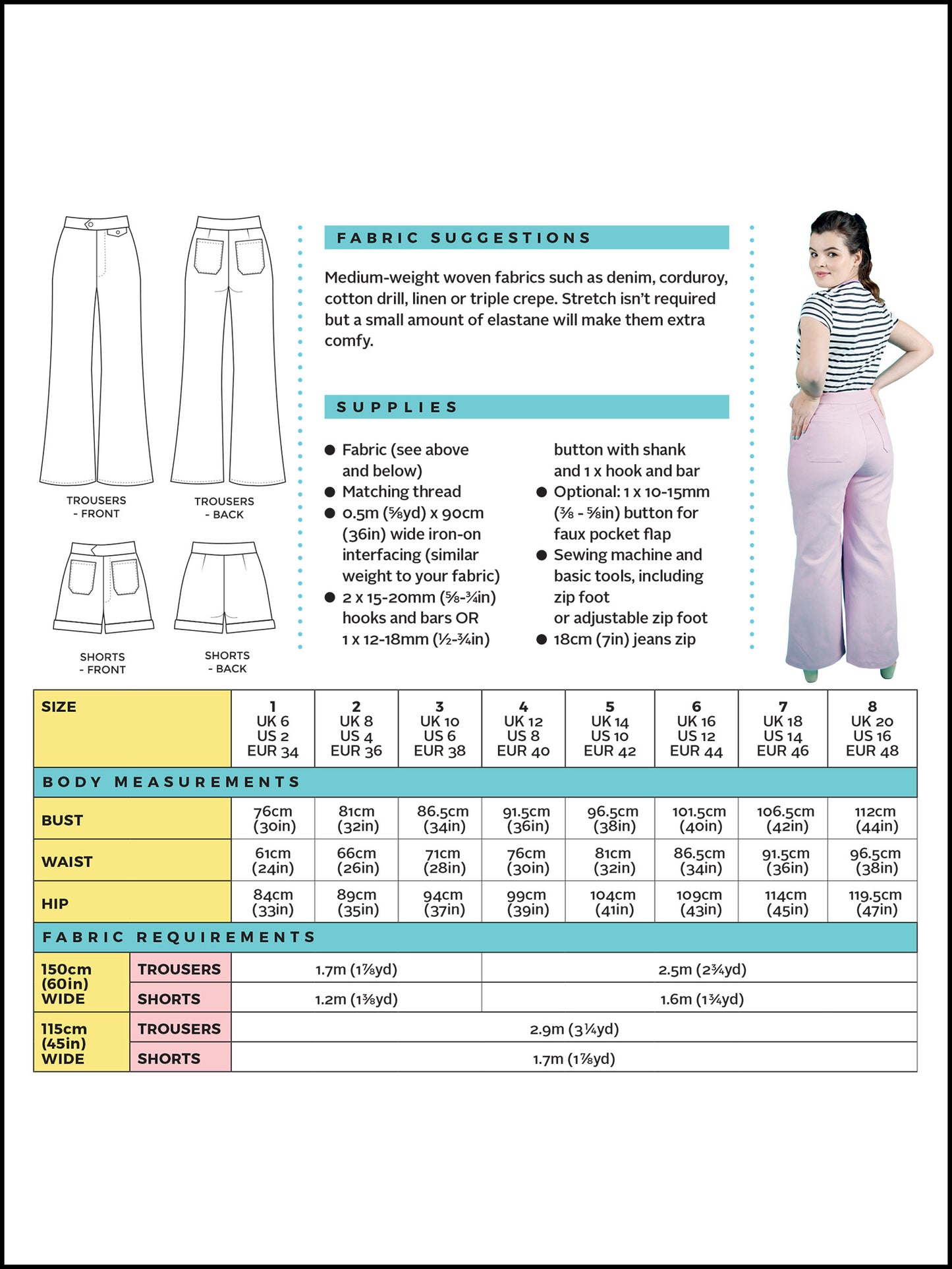 Jessa Trousers and Shorts by Tilly and the Buttons (1025) (paper sewing pattern)