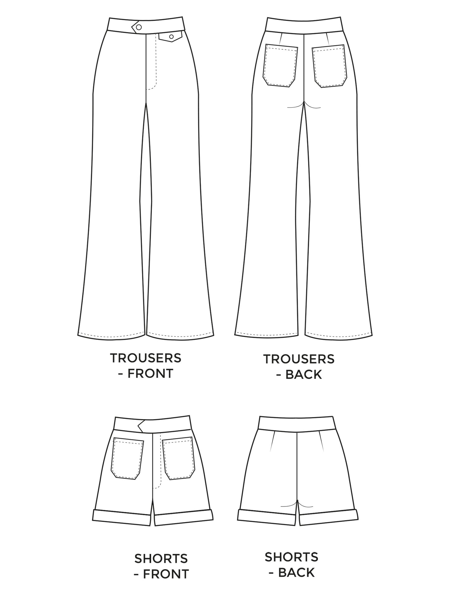 Jessa Trousers and Shorts by Tilly and the Buttons (1025) (paper sewing pattern)