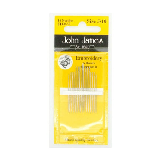John James Embroidery/Crewel Hand Sewing Needles - sizes 5-10 (JJ13550)