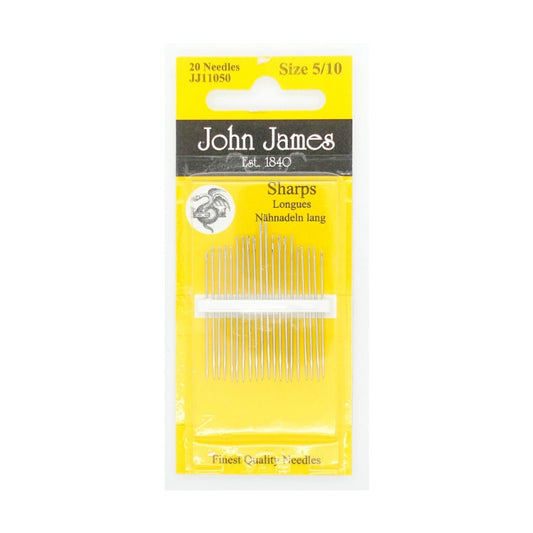 John James Sharps Hand Sewing Needles - sizes 5-10 (JJ11050)