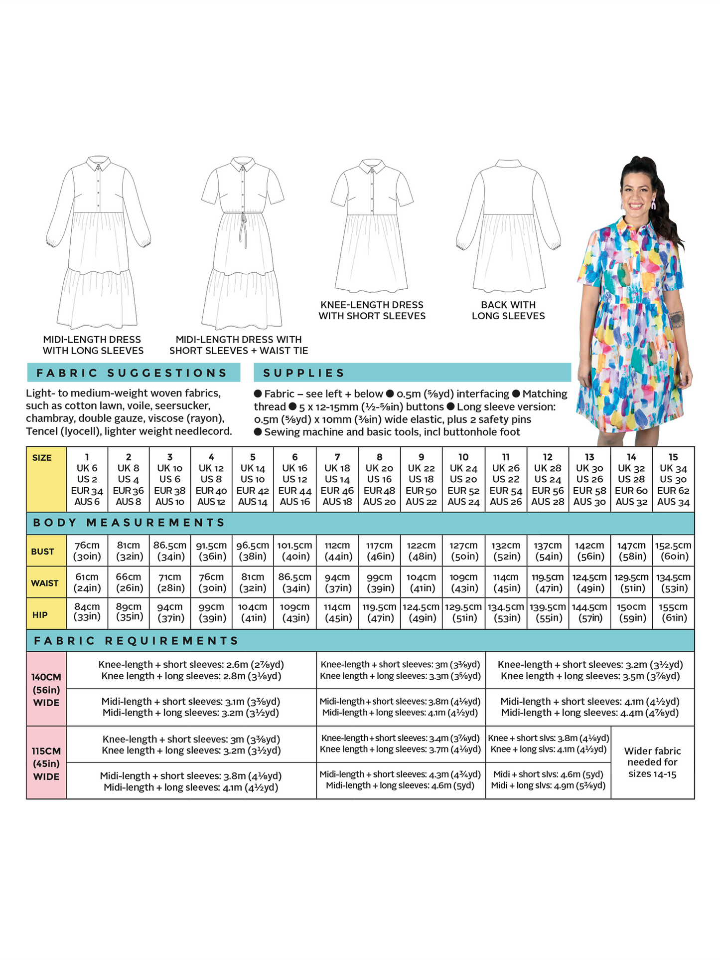 Lyra Shirt Dress by Tilly and the Buttons (1034) (paper sewing pattern)