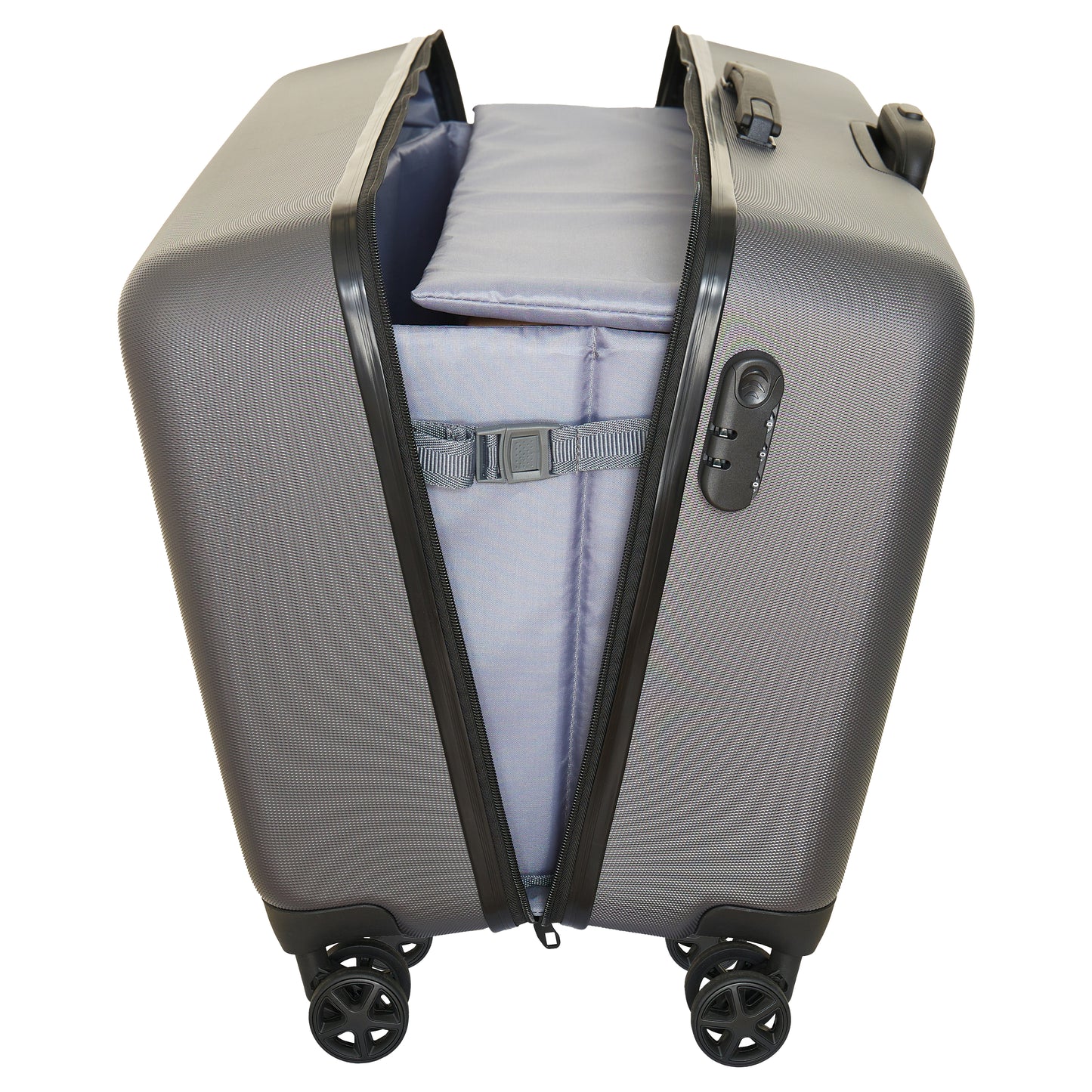 Metallic Silver Sewing Machine Trolley Bag: Large