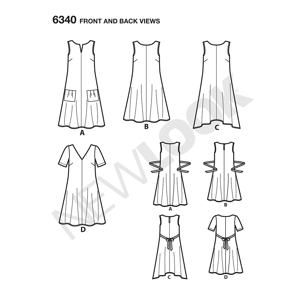 New Look Sewing Pattern 6340: Misses' Easy to Sew Dresses