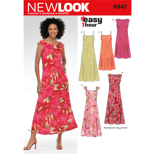 New Look Sewing Pattern 6347: Misses' Easy to Sew Dresses