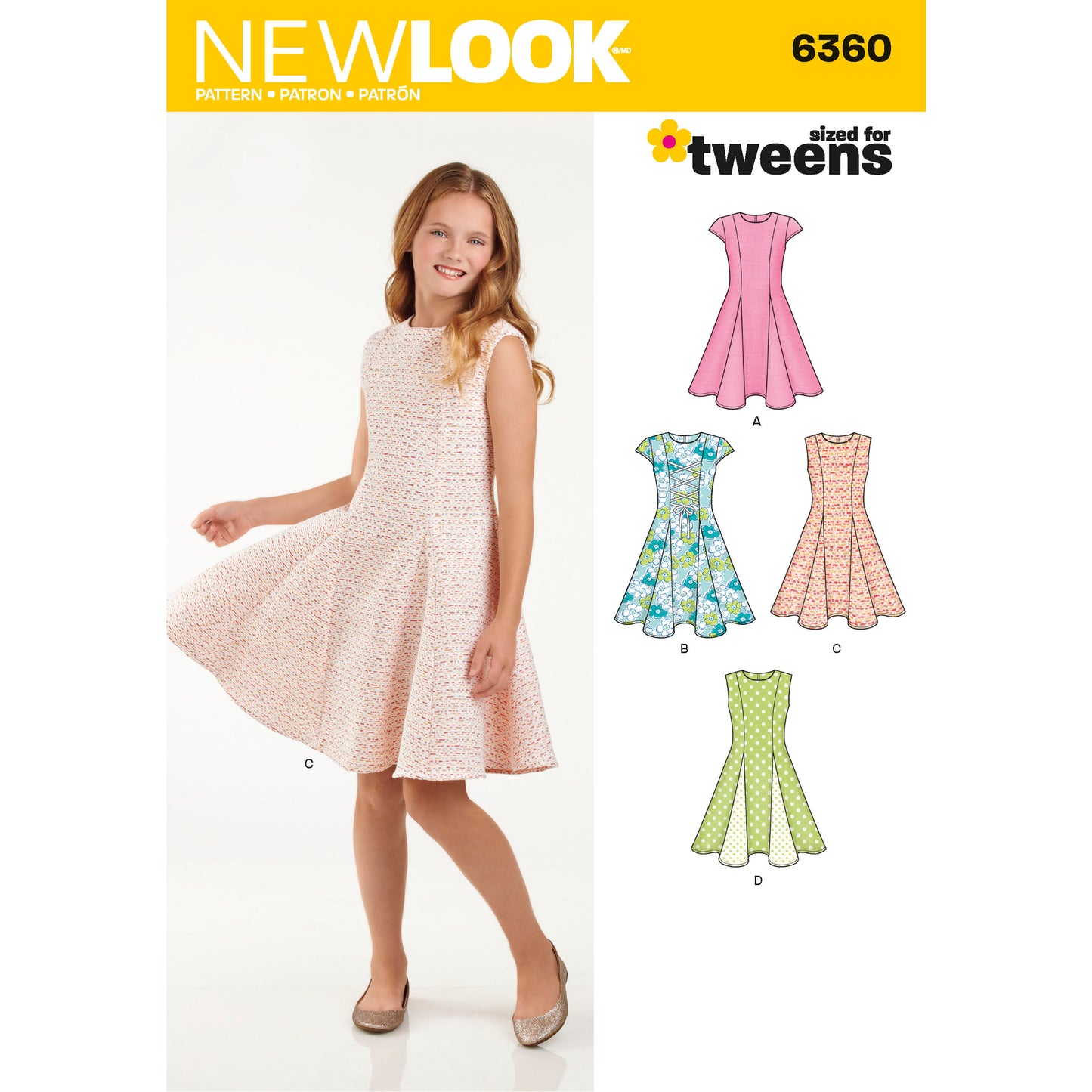 New Look Sewing Pattern 6360: Tweens' Dress