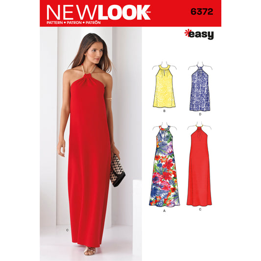 New Look Sewing Pattern 6372: Misses' Easy to Sew Dresses in Two Lengths