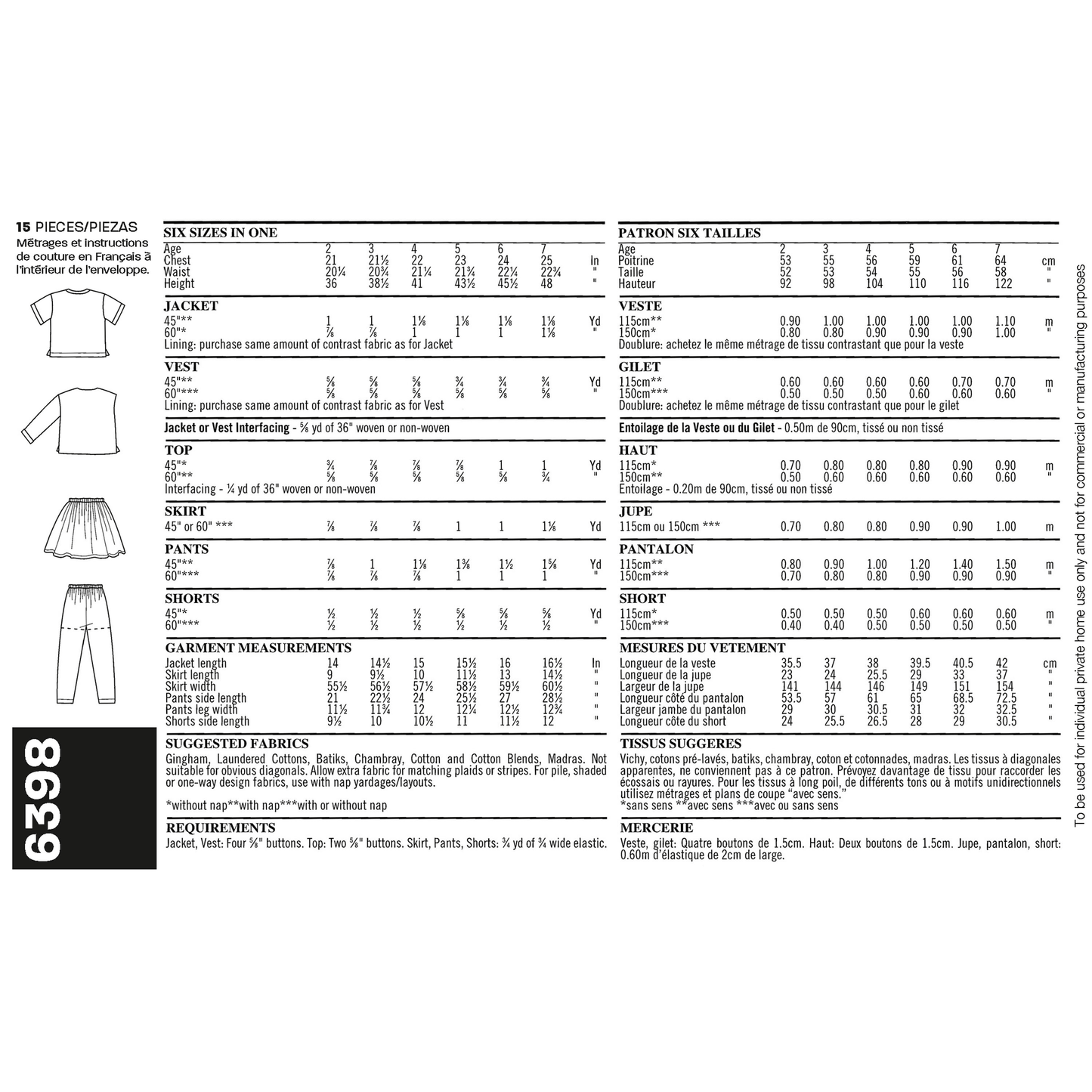 New Look Sewing Pattern 6398: Children's Separates