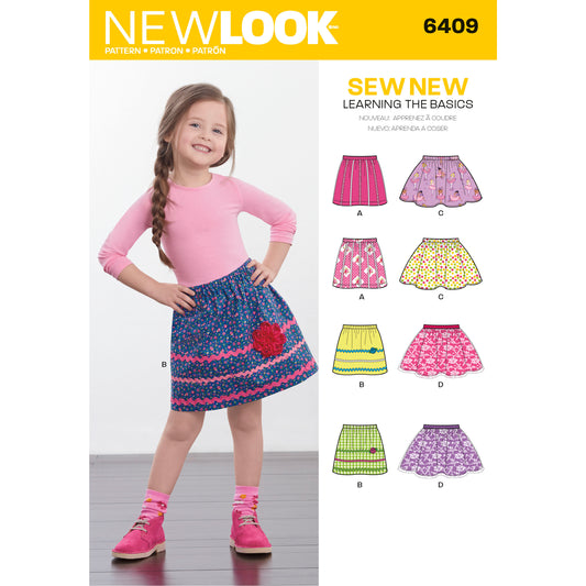 New Look Sewing Pattern 6409: Children's Pull-on Skirts