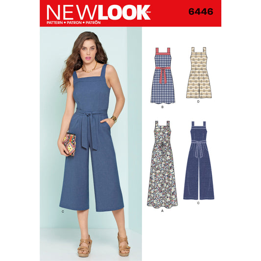 New Look Sewing Pattern 6446: Misses' Jumpsuits and Dresses