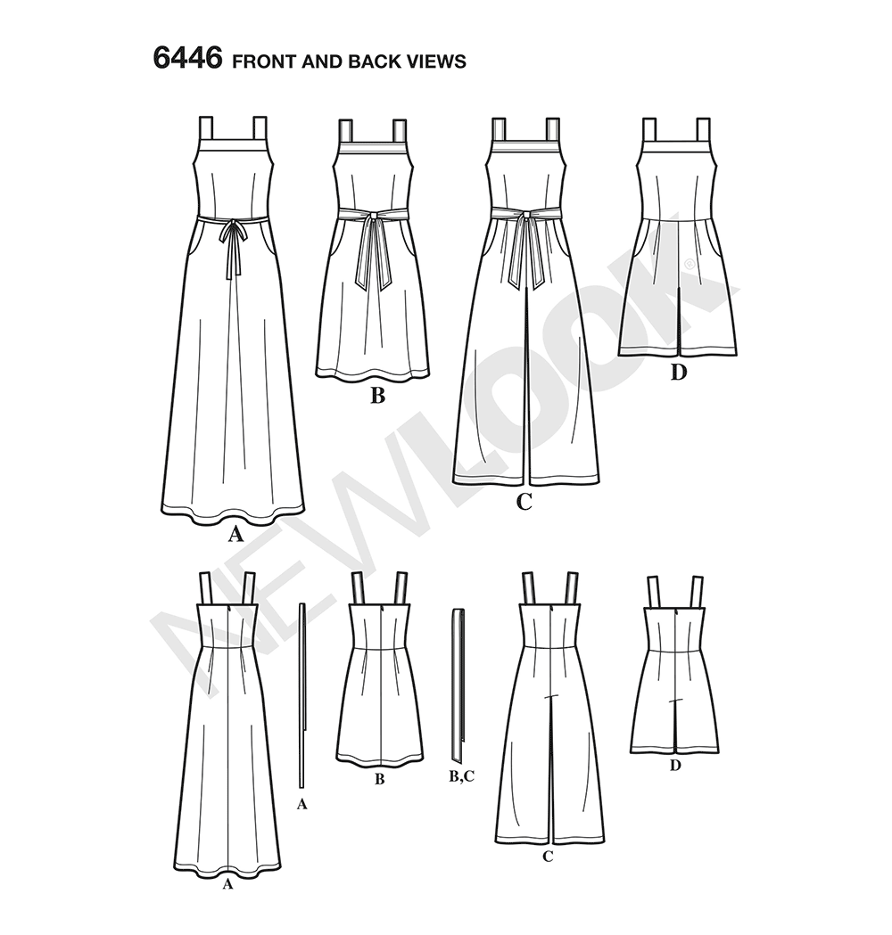 New Look Sewing Pattern 6446: Misses' Jumpsuits and Dresses