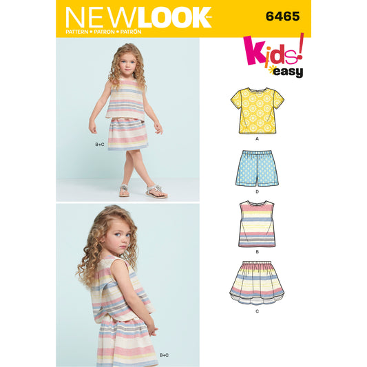 New Look Sewing Pattern 6465: Children's Easy to Sew Separates