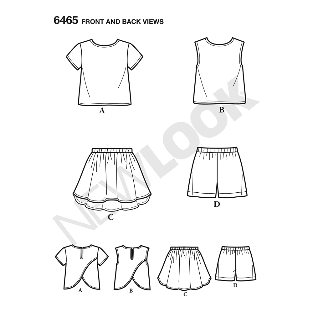 New Look Sewing Pattern 6465: Children's Easy to Sew Separates