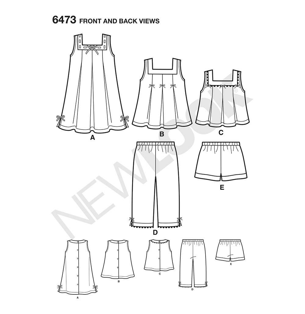 New Look Sewing Pattern 6473: Toddlers' Easy to Sew Separates