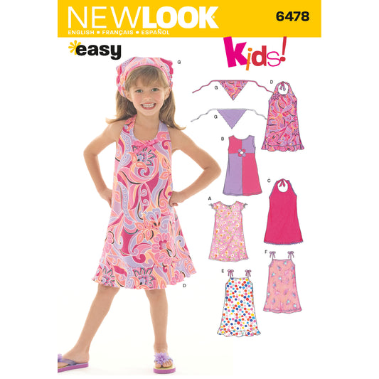 New Look Sewing Pattern 6478: Children's Easy to Sew Dresses