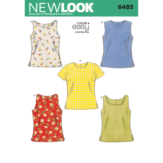 New Look Sewing Pattern 6483: Misses' Easy to Sew Tops