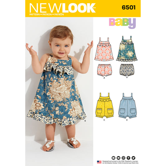 New Look Sewing Pattern 6501: Babies' Dress and Romper