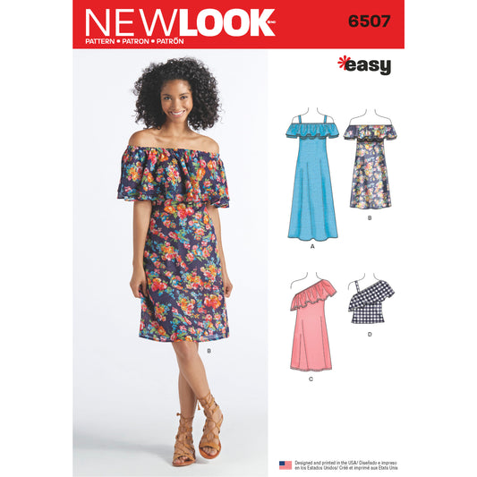 New Look Sewing Pattern 6507: Women's Easy to Sew Dresses and Top