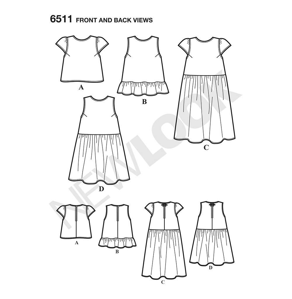 New Look Sewing Pattern 6511: Women's Easy to Sew Tops with Length and Sleeve Variations