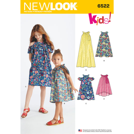 New Look Sewing Pattern 6522: Children's/Girls' Dresses and Top