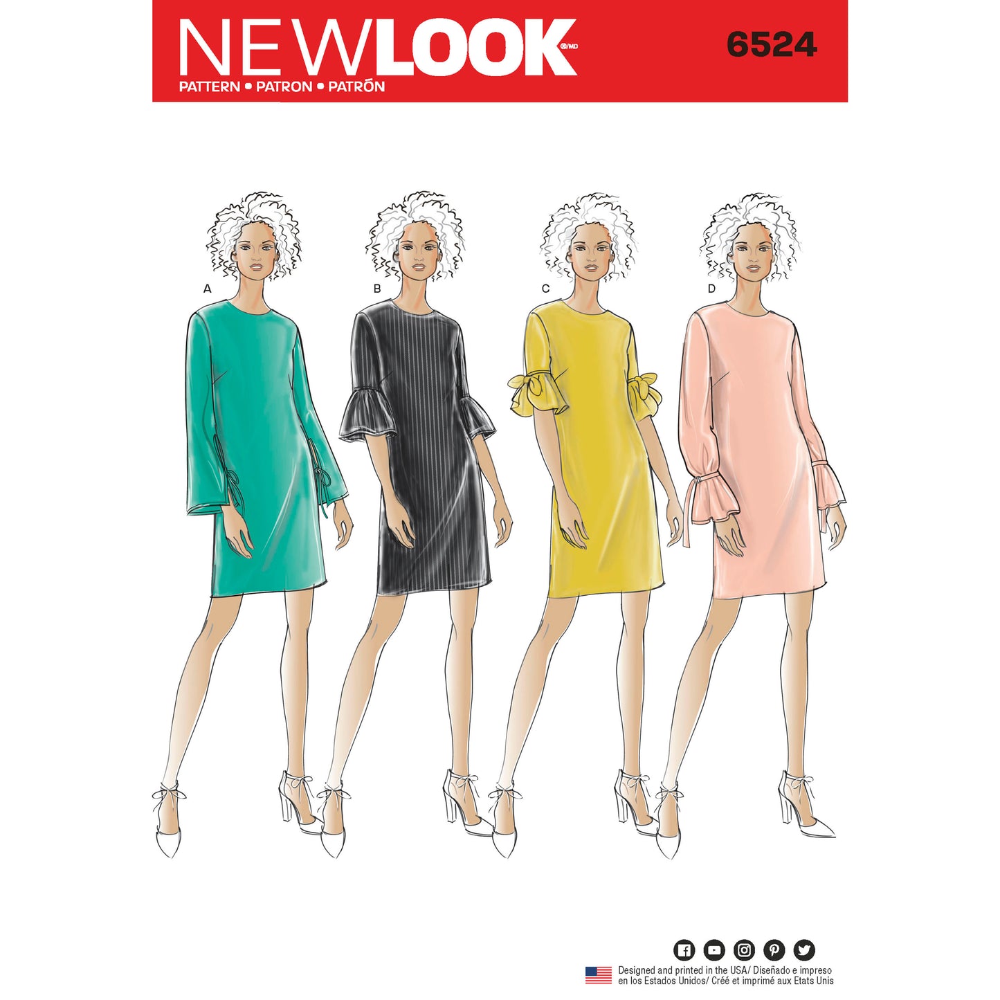 New Look Sewing Pattern 6524: Women's Dress with Sleeve Variations