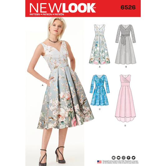 New Look Sewing Pattern 6526: Women's Dress with Bodice Variations