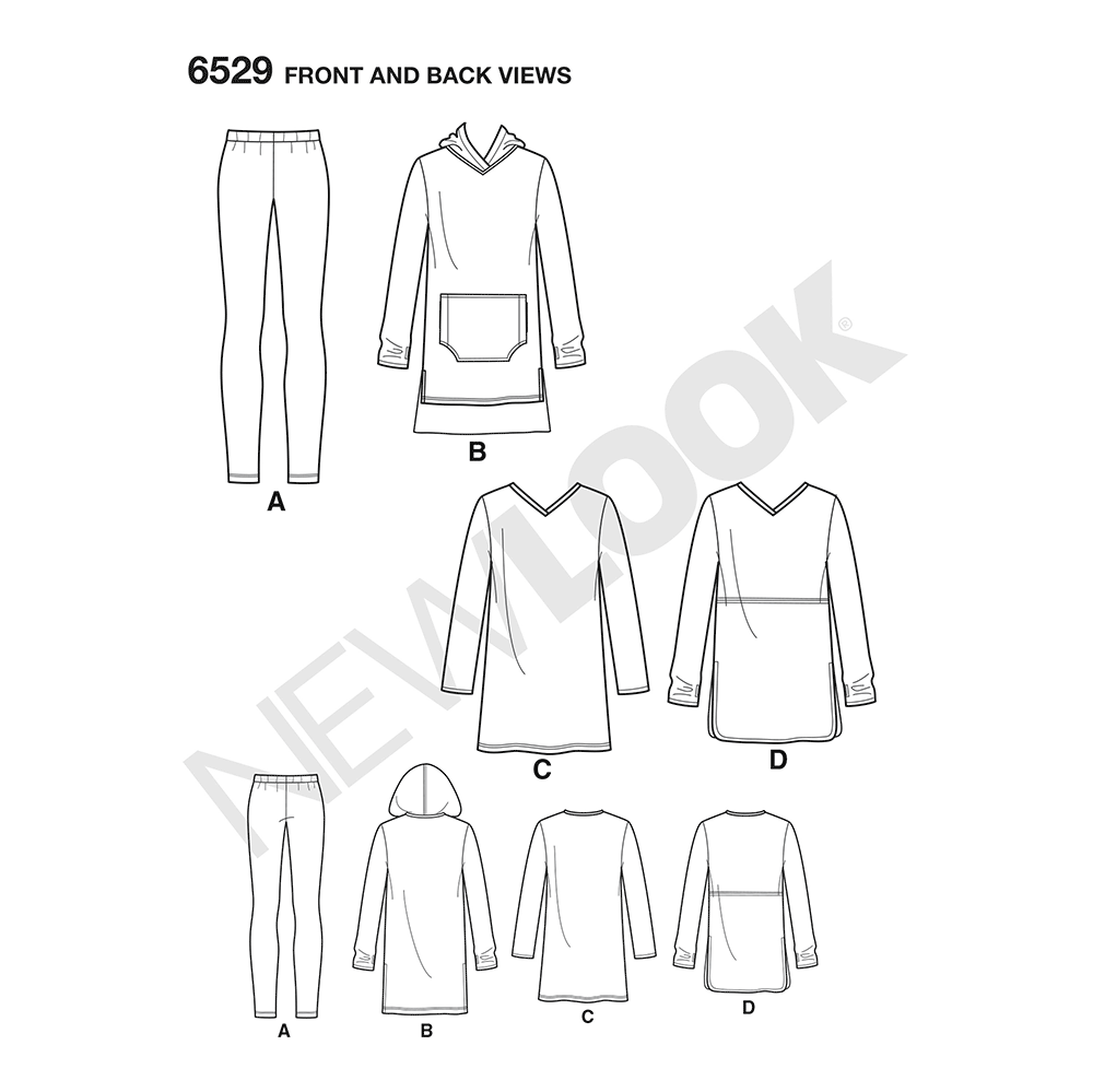 New Look Sewing Pattern 6529: Women's Easy to Sew Knit Tunics and Leggings