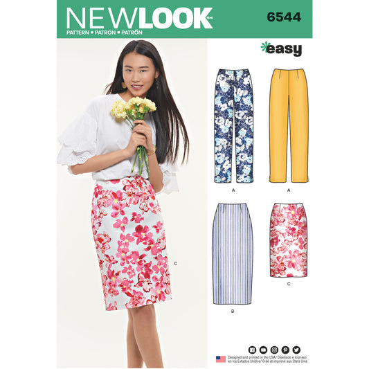 New Look Sewing Pattern 6544: Misses' Easy to Sew Skirt in Two Lengths