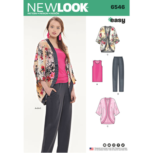 New Look Sewing Pattern 6546: Misses' Easy to Sew Separates