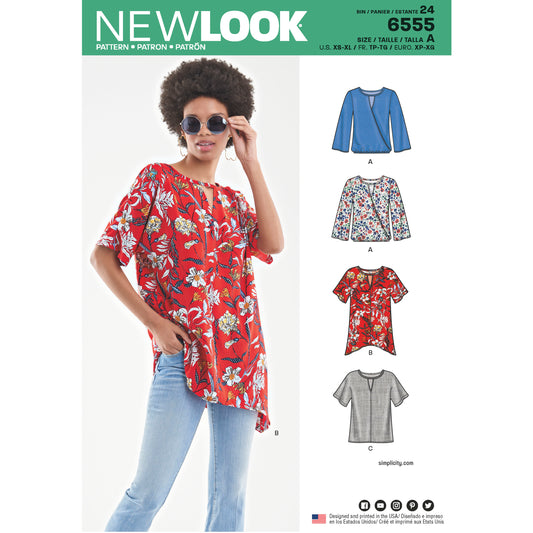 New Look Sewing Pattern 6555: Women's Keyhole Shirt