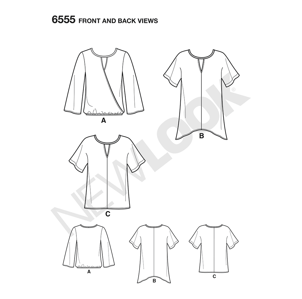 New Look Sewing Pattern 6555: Women's Keyhole Shirt