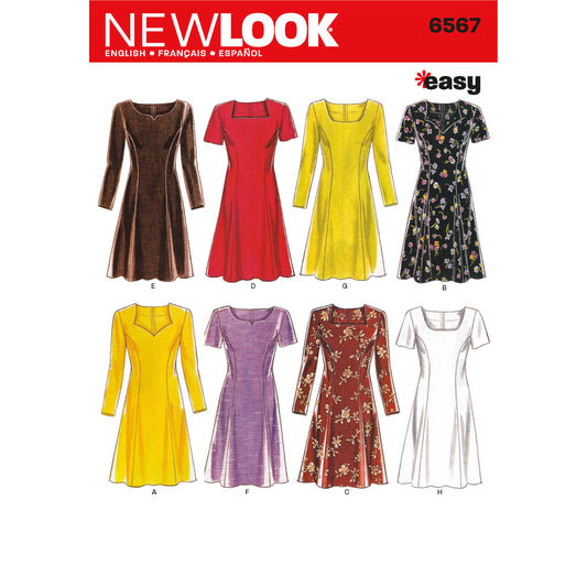 New Look Sewing Pattern 6567: Misses' Easy to Sew Dresses