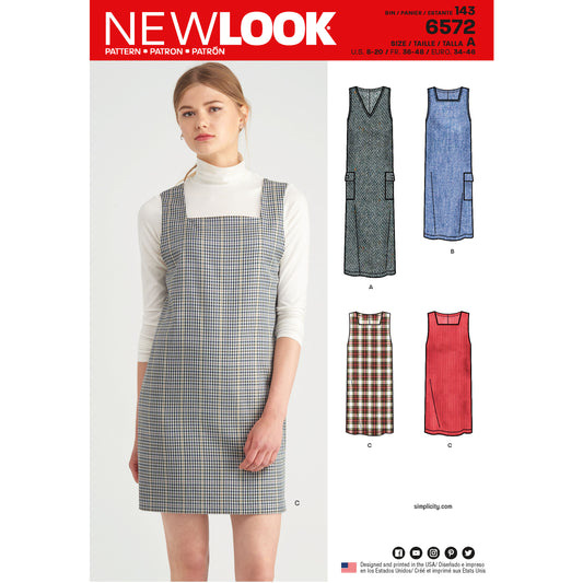 New Look Sewing Pattern 6572: Misses' Jumper Dress