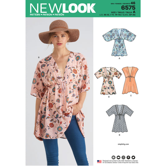 New Look Sewing Pattern 6575: Misses' Tunics