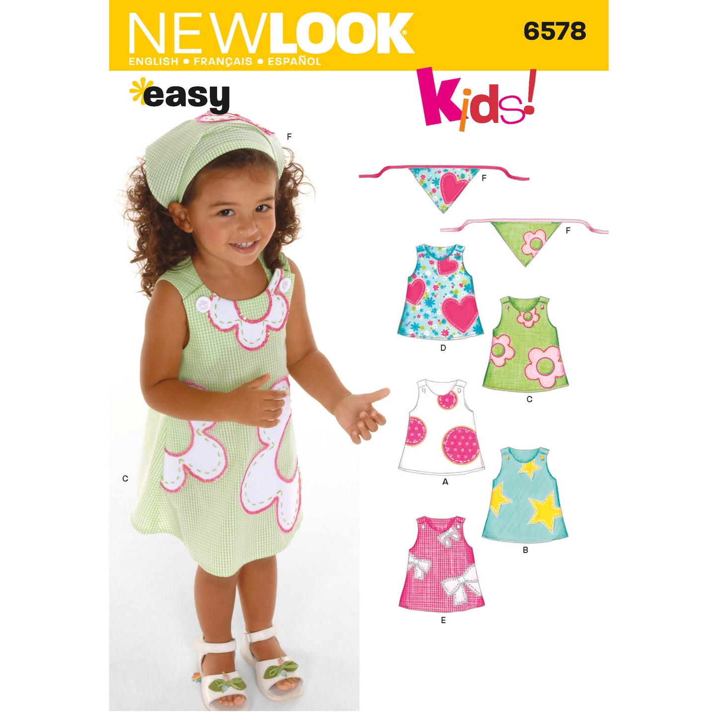 New Look Sewing Pattern 6578: Toddlers' Easy to Sew Dresses