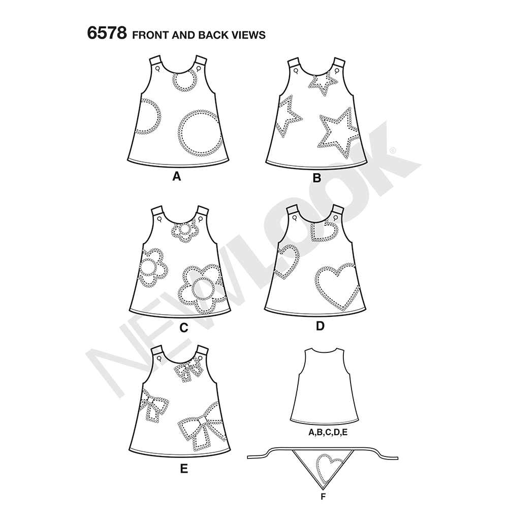 New Look Sewing Pattern 6578: Toddlers' Easy to Sew Dresses