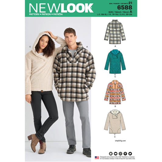 New Look Sewing Pattern 6588: Unisex Tops